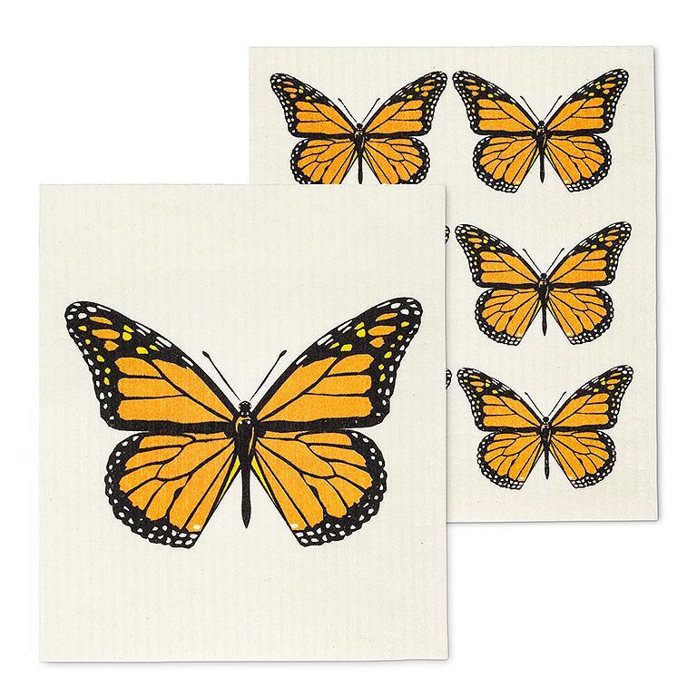 Abbott - Monarch Butterfly Swedish Dishcloths. Set of 2