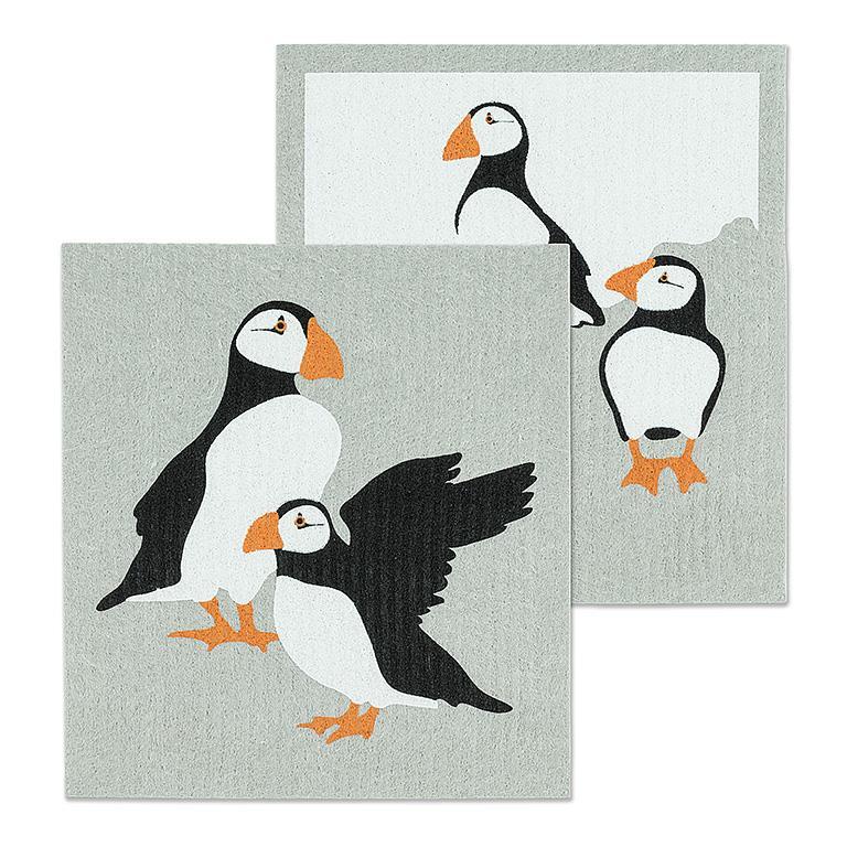 Abbott - Puffins Swedish Dishcloths. Set of 2