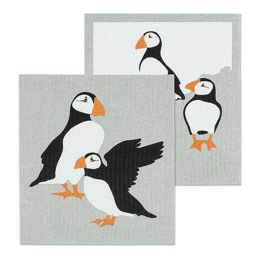 Abbott - Puffins Swedish Dishcloths. Set of 2