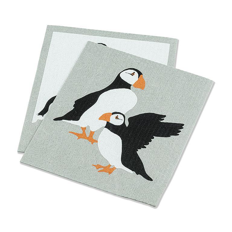 Abbott - Puffins Swedish Dishcloths. Set of 2