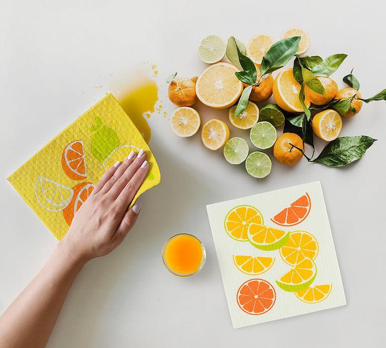 Abbott - Citrus Swedish Dishcloths. Set of 2