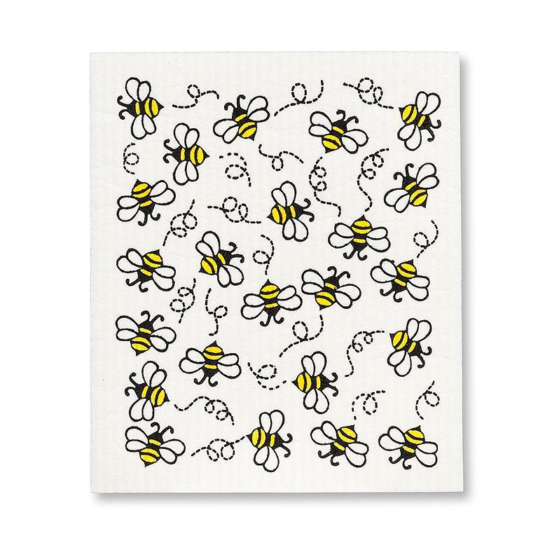 Allover Bees Swedish Dishcloths. Set of 2
