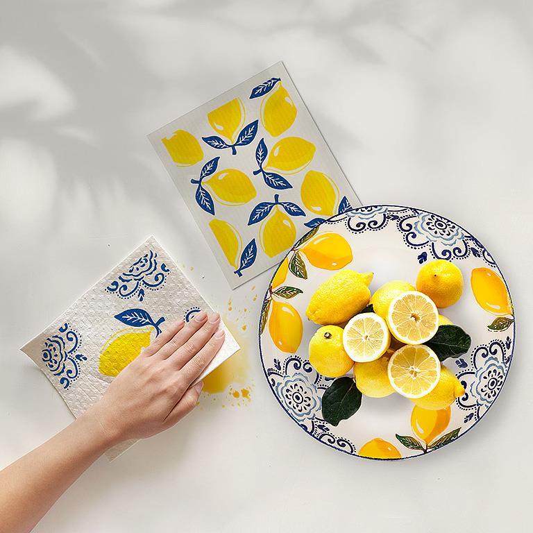 Swedish Dishcloth Sorrento Lemons. Set of 2