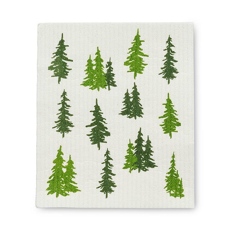 Abbott - Evergreen Forest Swedish Dishcloths. Set of 2