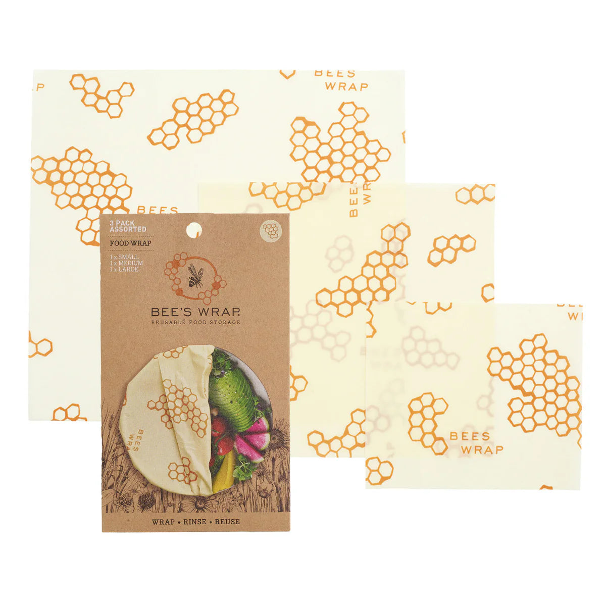 Bee's Wrap Assorted 3 pk - Honeycomb