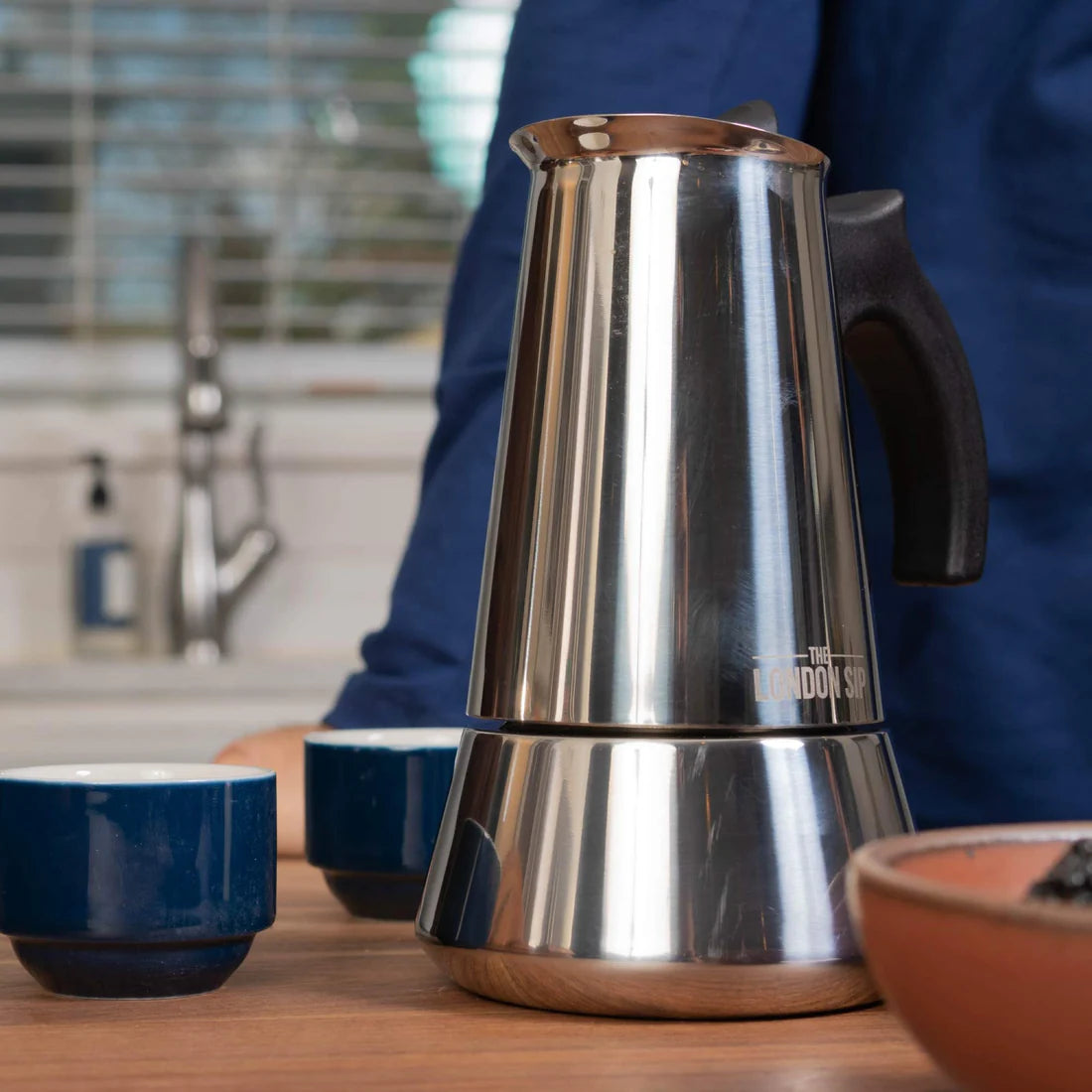 The London Sip Stainless Steel Stovetop Espresso Coffee Maker - 6 cup