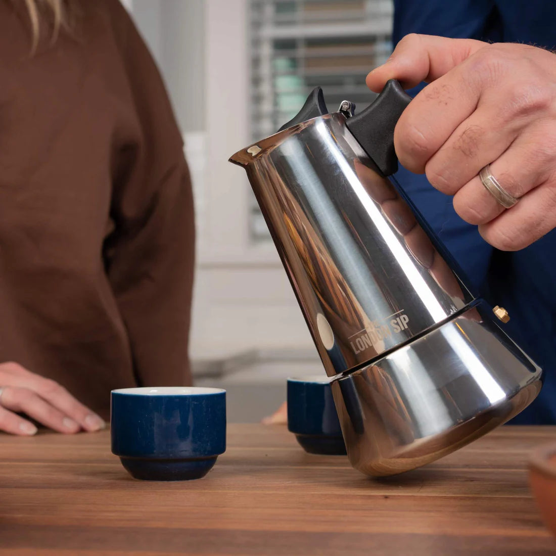 The London Sip Stainless Steel Stovetop Espresso Coffee Maker - 6 cup