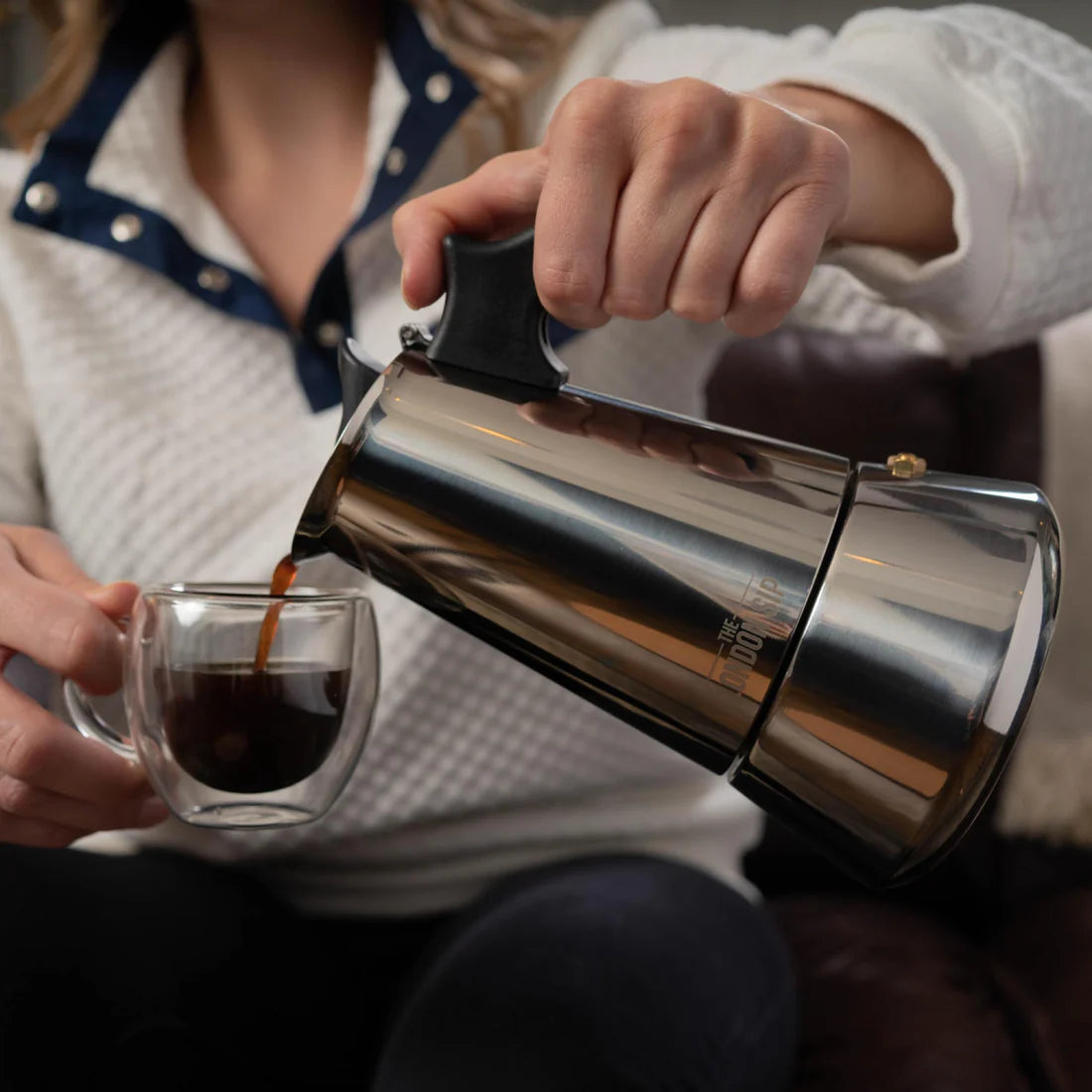 The London Sip Stainless Steel Stovetop Espresso Coffee Maker - 6 cup