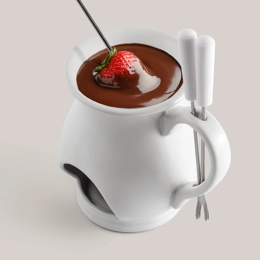 Swissmar 4-Piece Chocolate Fondue Set | Indulge White