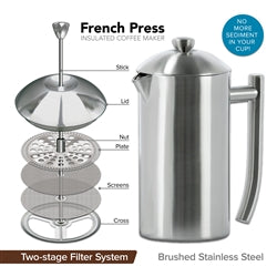Frieling 17oz French Press - Brushed Stainless Steel