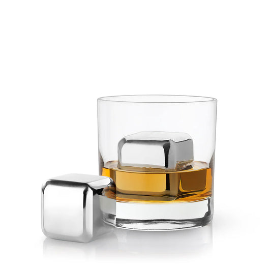 VISKI Glacier Rocks Large Cubes in Stainless Steel, Set of 2