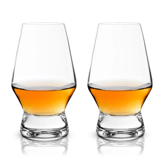 Heavy Base Crystal Whiskey Tasting Glasses, Set of 2