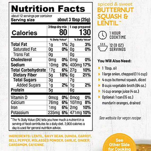 Spiced & Sweet Butternut Squash & Lentil Soup by Frontier Soups