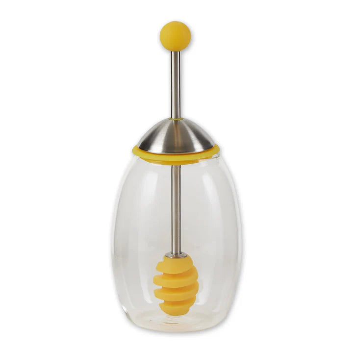 RSVP Int'l Honey Jar with Silicone Dipper - Yellow