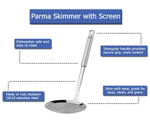 Frieling Parma Series Skimmer w/ Screen, S/S, 13.25"
