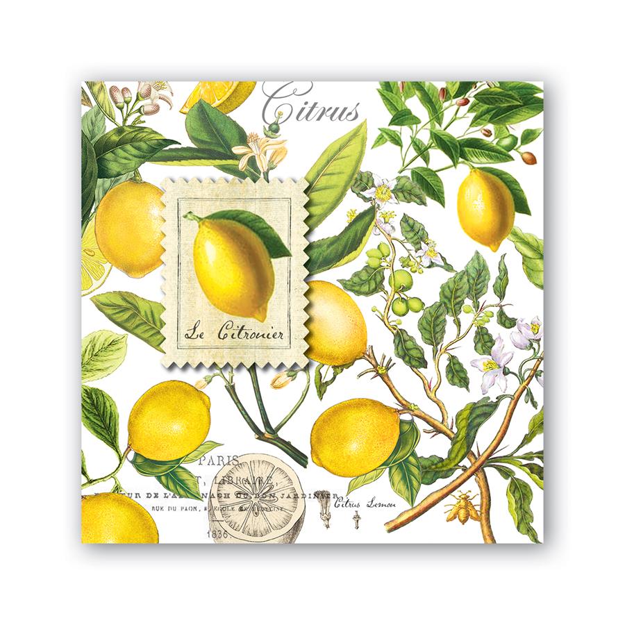 Lemon Basil Cocktail Napkins
