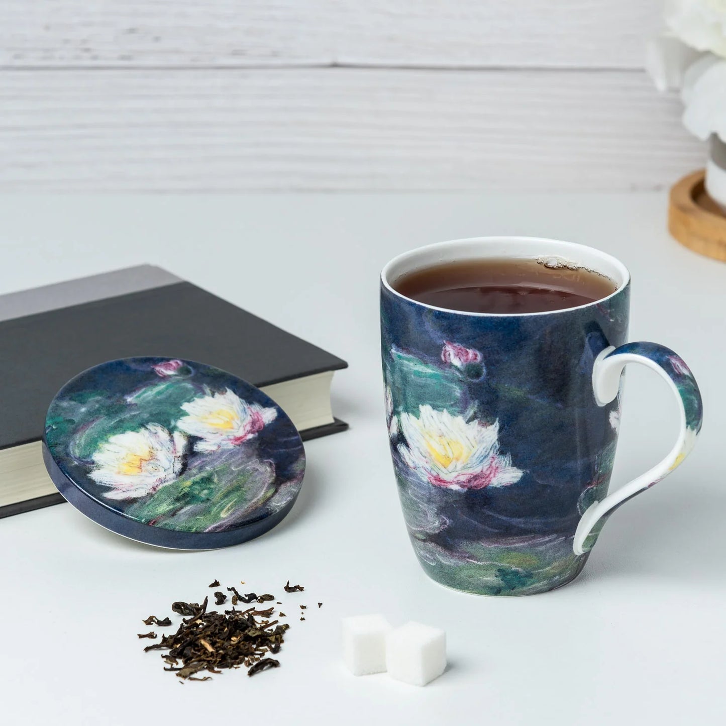 McIntosh Mugs Monet Water Lilies Tea Mug w/ Infuser and Lid