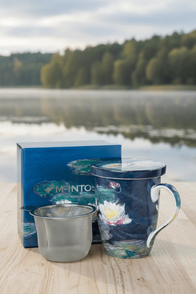 McIntosh Mugs Monet Water Lilies Tea Mug w/ Infuser and Lid
