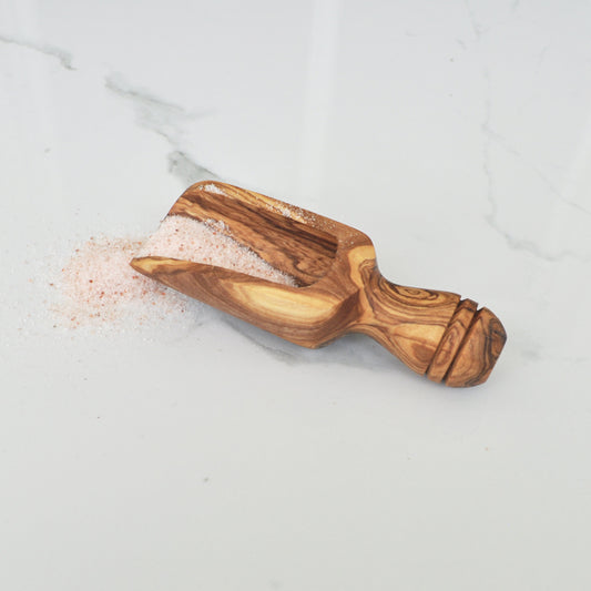 Olive Wood Salt Scoop - 4.75"