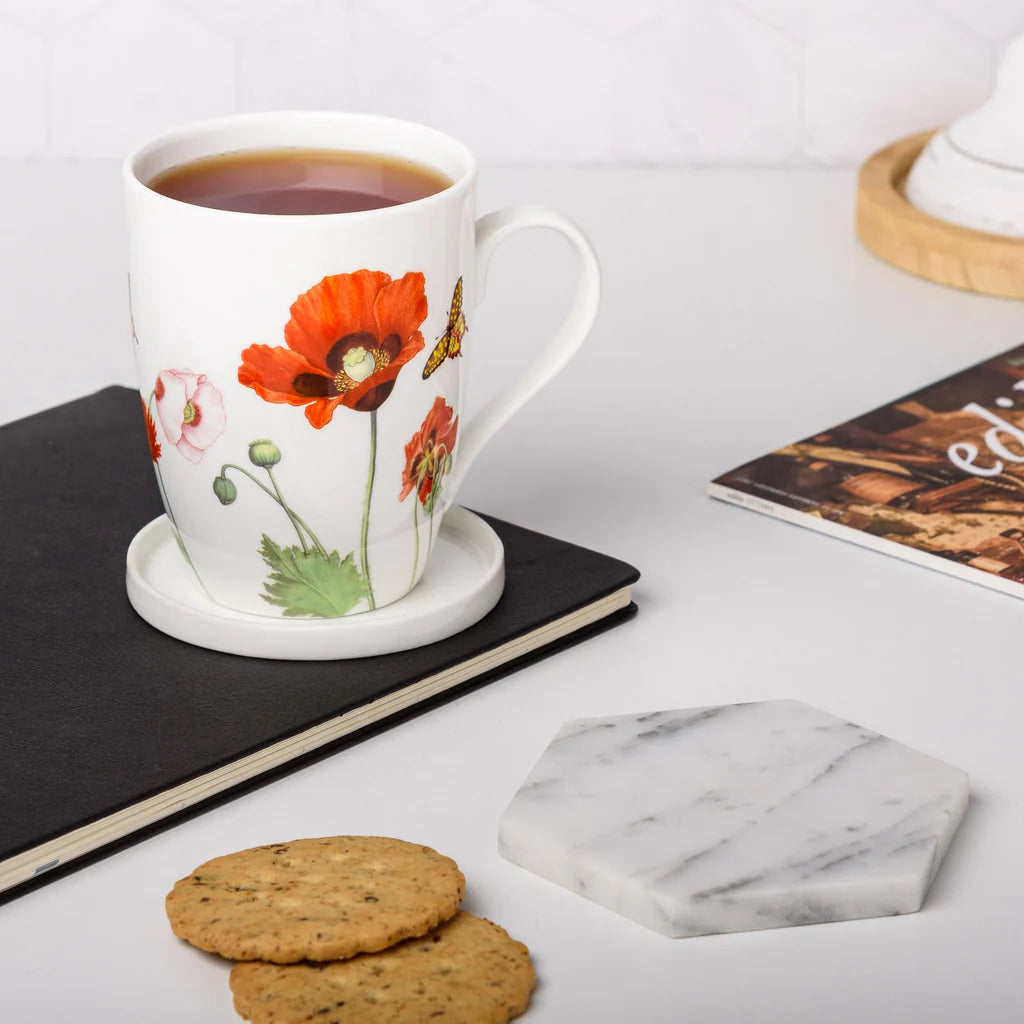McIntosh Mugs Poppies Tea Mug w/ Infuser and Lid