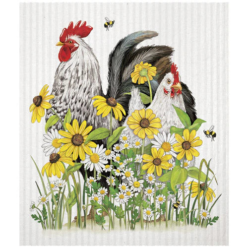 Mary Lake-Thompson Flower Chickens Sponge Cloth