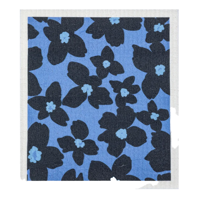 Mu Kitchen Periwinkle Floral Swedish Dishcloth