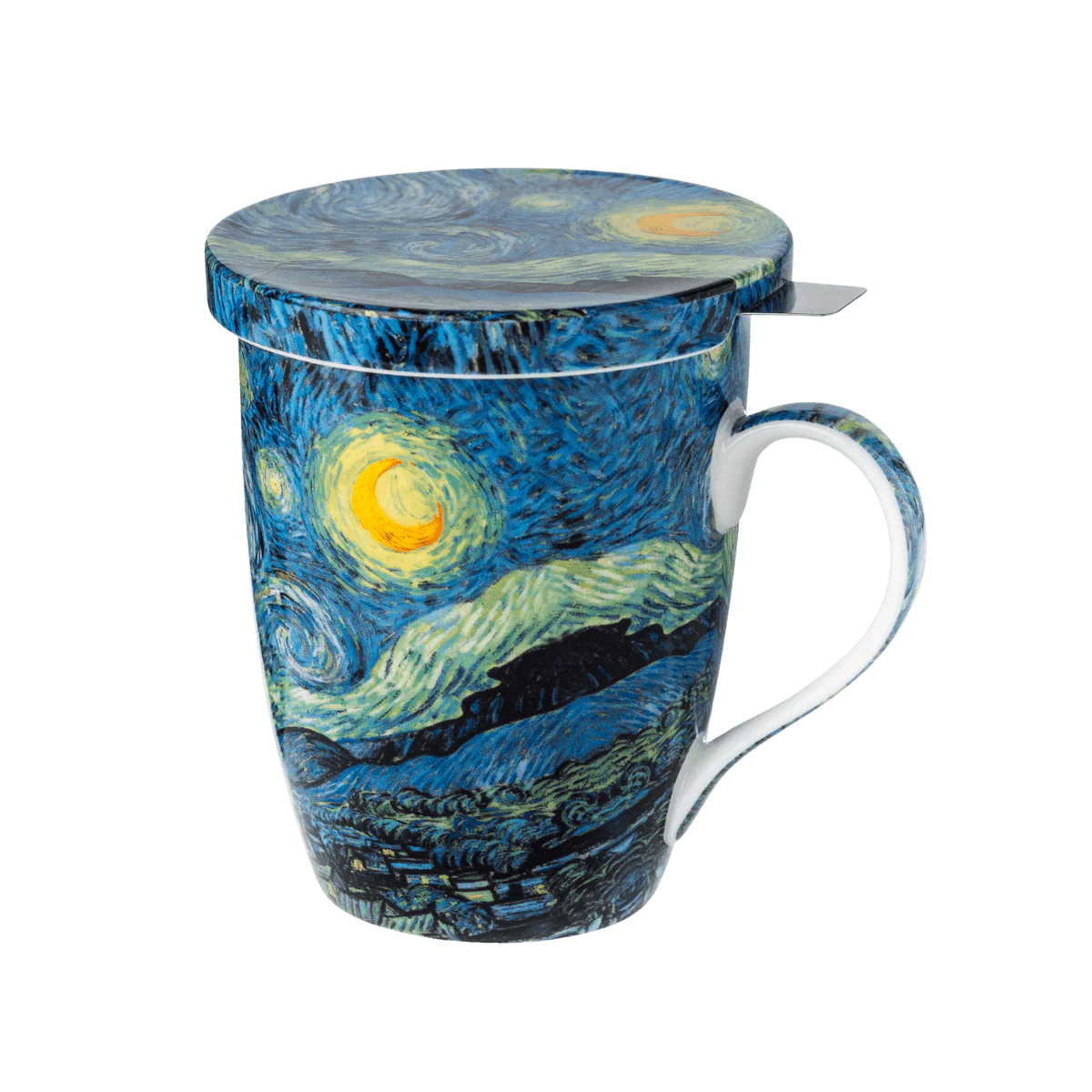 McIntosh Mugs Van Gogh Starry Night Tea Mug W/Infuser and Lid