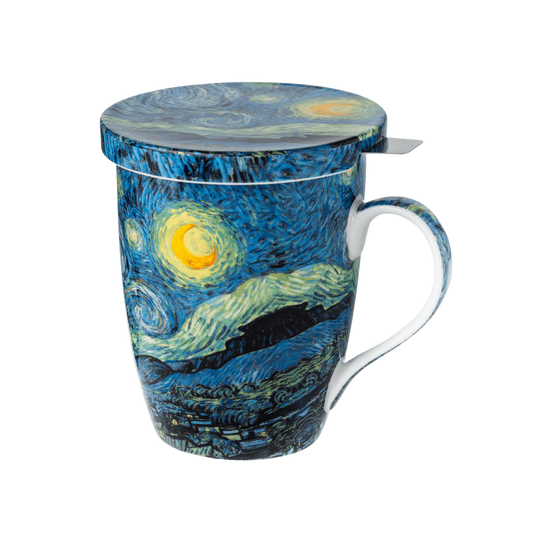 McIntosh Mugs Van Gogh Starry Night Tea Mug W/Infuser and Lid