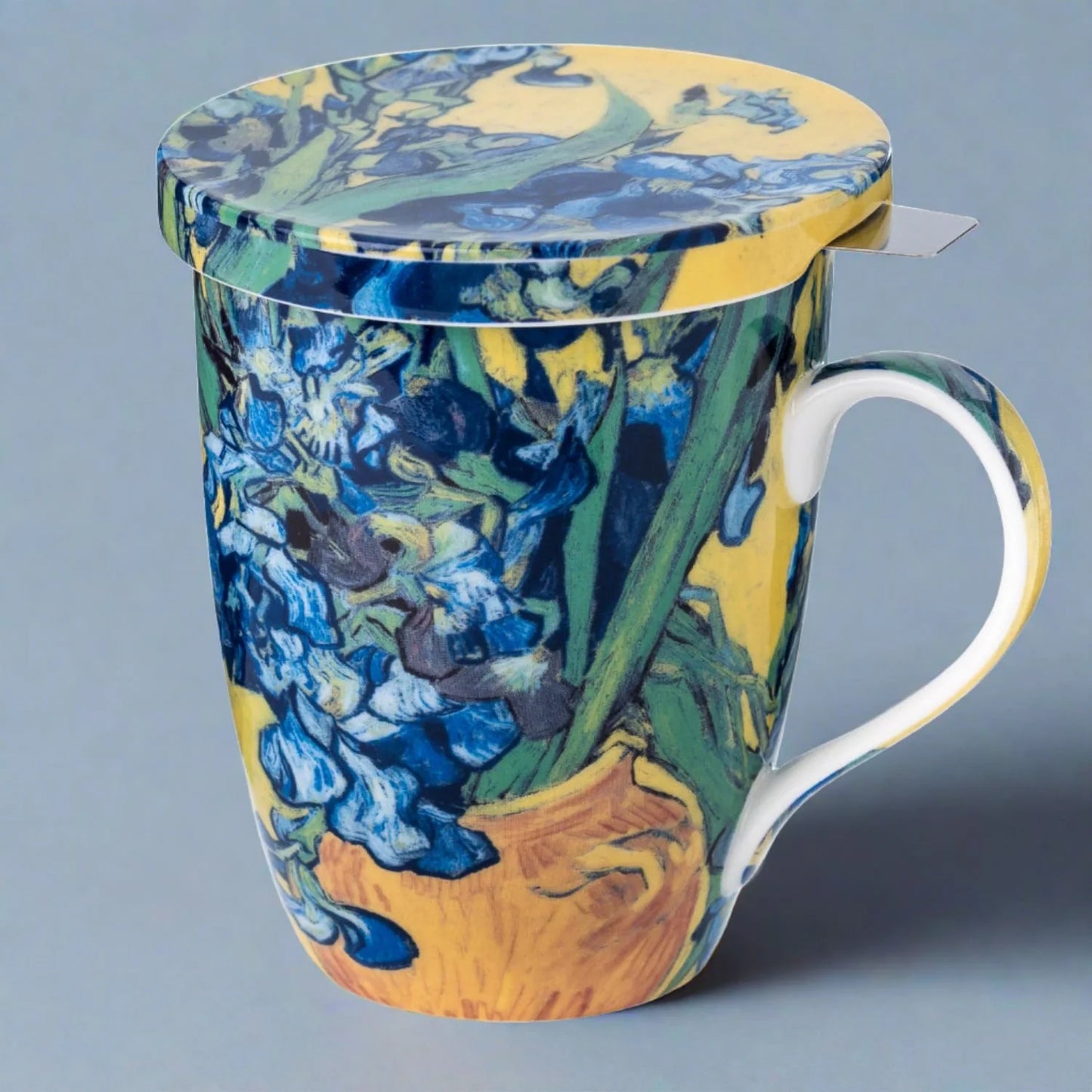 McIntosh Mugs Van Gogh Irises Tea Mug w/ Infuser and Lid