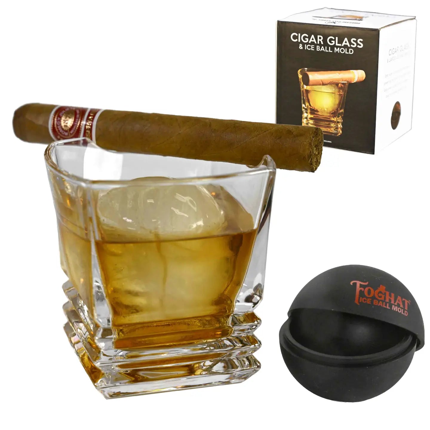 Cigar Glass & Ice Ball Mold