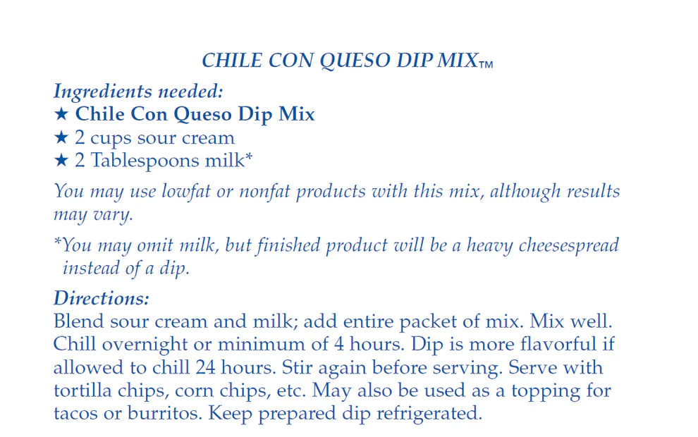 Country Home Creations Chili con Queso Dip Mix