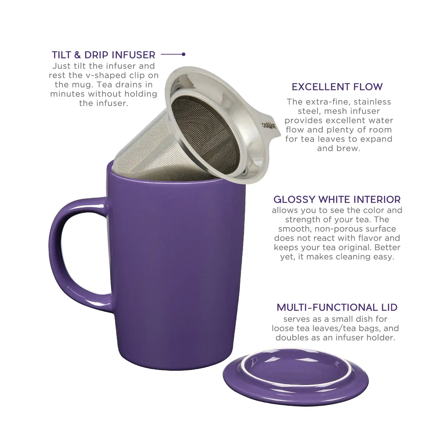 CasaWare Infuser Mug Pastel Purple