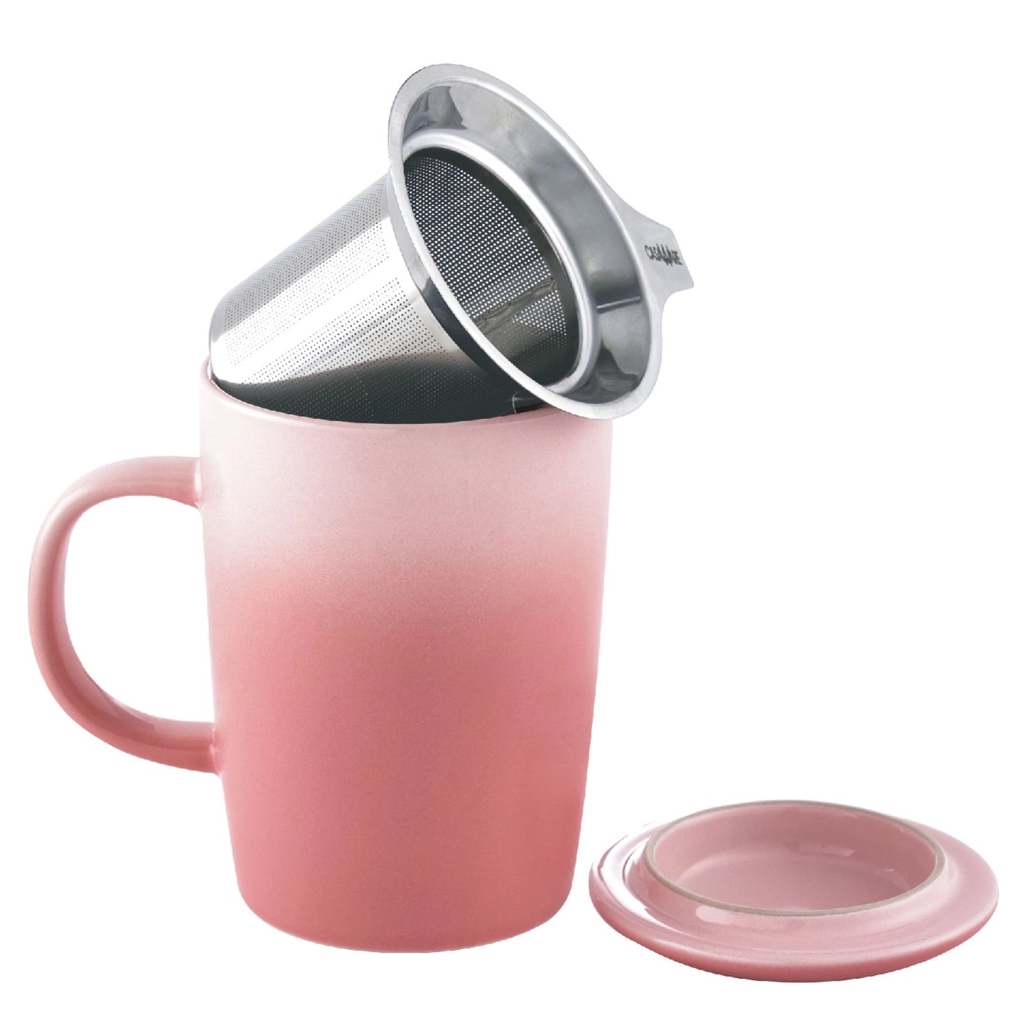 CasaWare 16 oz Tea Infuser Mug Gradient Series - Pink