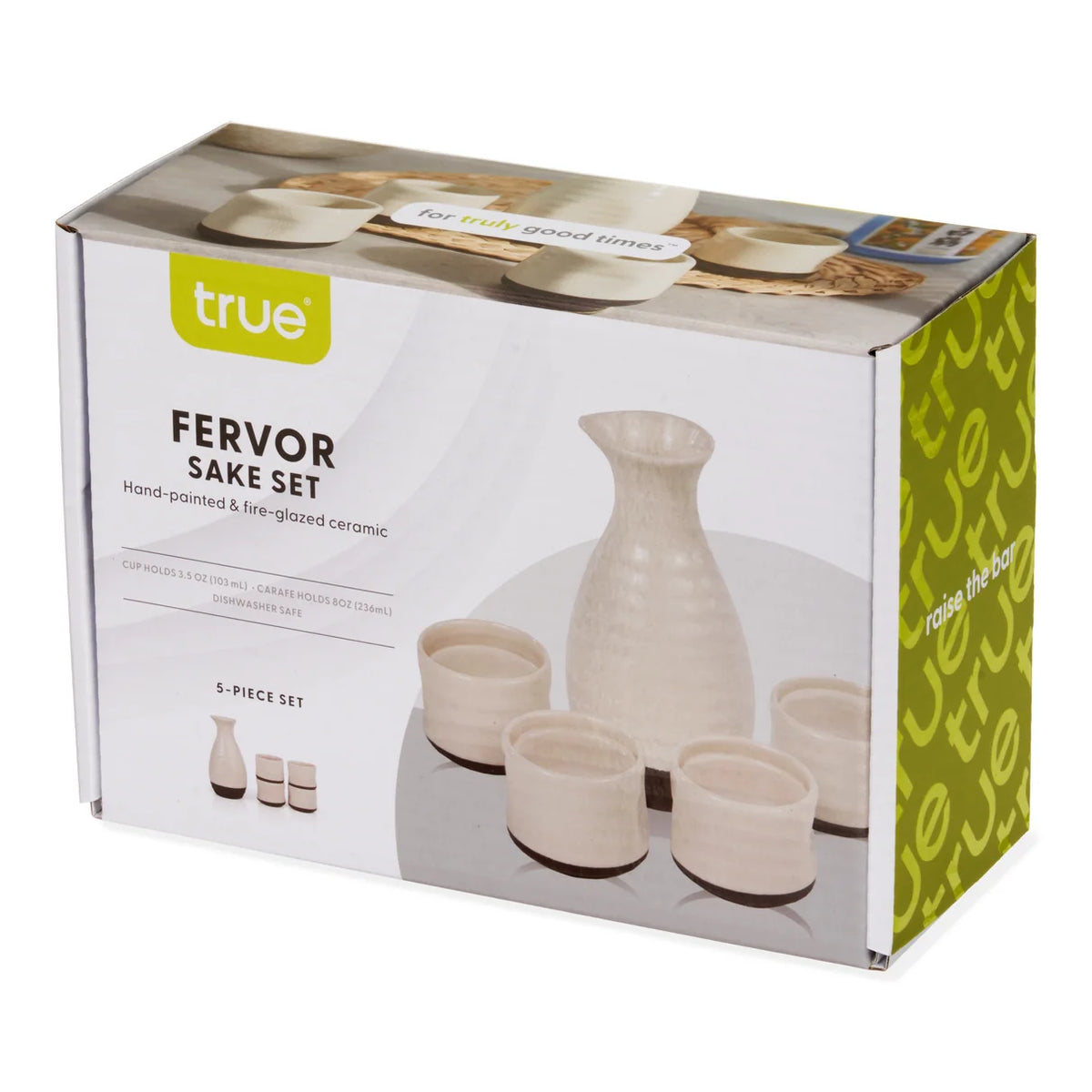 True Fervor 5-Piece Hand Painted Ceramic Sake Set
