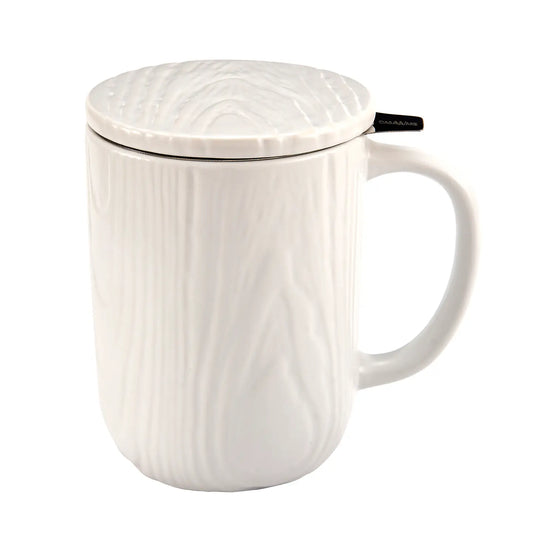 CasaWare Infuser Mug Woodgrain White