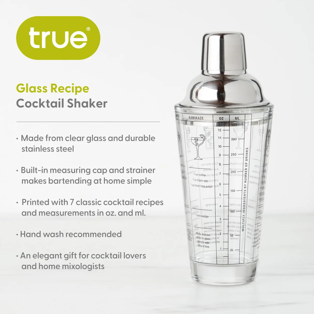 True Glass Recipe Cocktail Shaker