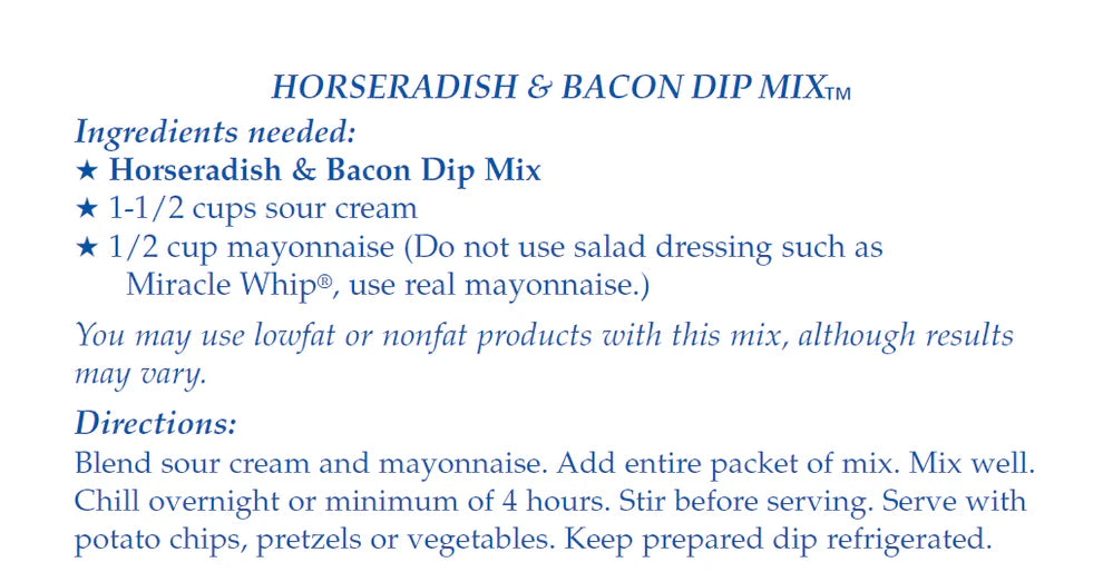 Country Home Creations Horseradish & Bacon Dip Mix